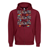 Burgundy teacher teach love inspire Zipper Hoodie - JahusDesignShop