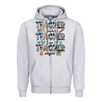Heather Grey teacher teach love inspire Zipper Hoodie - JahusDesignShop