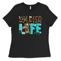 Black soldier  life Ladies Tee - AdoDesignShop