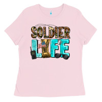 Bubblegum Pink soldier  life Ladies Tee - AdoDesignShop
