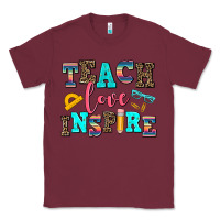 Burgundy teach love inspire Classic Tee - AdoDesignShop