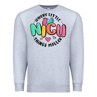 Heather Grey nicu where little things matter Premium Sweatshirt - MaliasSmallBusiness