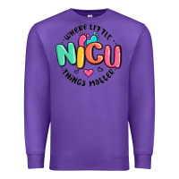 Purple nicu where little things matter Premium Sweatshirt - MaliasSmallBusiness
