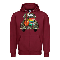 Burgundy farm truck,back to school Zipper Hoodie - JahusDesignShop
