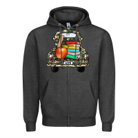 Charcoal Heather farm truck,back to school Zipper Hoodie - JahusDesignShop