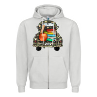 Dove Grey farm truck,back to school Zipper Hoodie - JahusDesignShop
