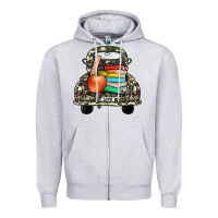Heather Grey farm truck,back to school Zipper Hoodie - JahusDesignShop