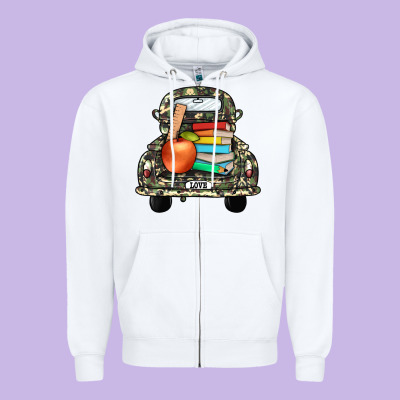 Farm Truck,back To School Zipper Hoodie Designed By Jahusdesignshop