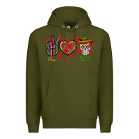 Army Green Peace Love Dia De Los Muertos Premium Hoodie - BundleAndBundleShop