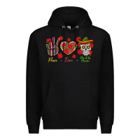 Black Peace Love Dia De Los Muertos Premium Hoodie - BundleAndBundleShop
