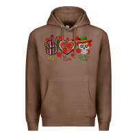 Chestnut Peace Love Dia De Los Muertos Premium Hoodie - BundleAndBundleShop