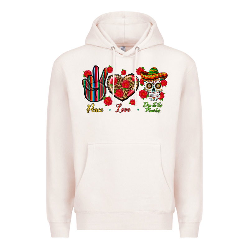 Peace Love Dia De Los Muertos Premium Hoodie by BundleAndBundleShop | Teevron
