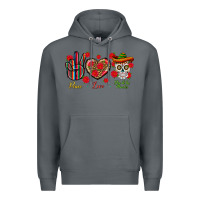 Rock Peace Love Dia De Los Muertos Premium Hoodie - BundleAndBundleShop