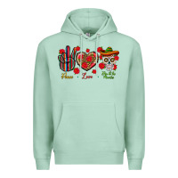 Seafoam Peace Love Dia De Los Muertos Premium Hoodie - BundleAndBundleShop