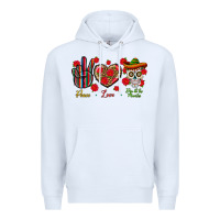 White Peace Love Dia De Los Muertos Premium Hoodie - BundleAndBundleShop