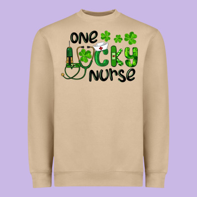St. Patrick's Day One Lucky Nurse Heavyweight Sweatshirt Designed By Ranaportraitstore