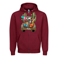 Burgundy farm truck,back to school Zipper Hoodie - JahusDesignShop