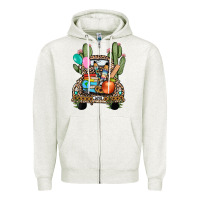 Oatmeal Heather farm truck,back to school Zipper Hoodie - JahusDesignShop