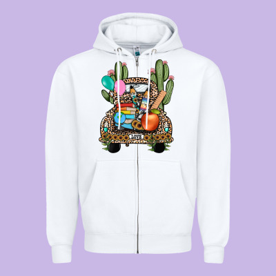 Farm Truck,back To School Zipper Hoodie Designed By Jahusdesignshop