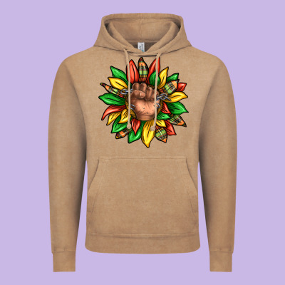 Vintage Hoodie black history sunflower