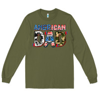 Army Green American dad Long Sleeve Tee - AdoDesignShop