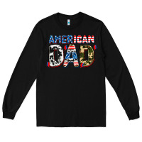 Black American dad Long Sleeve Tee - AdoDesignShop