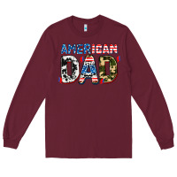 Burgundy American dad Long Sleeve Tee - AdoDesignShop