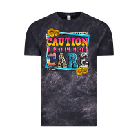 Cloud Black caution i really don't care Vintage Tee - Zillion Design Studio
