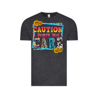 Vintage Black caution i really don't care Vintage Tee - Zillion Design Studio