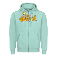 Seafoam childhood cancer ribbon and coffee cups Zipper Hoodie - AdoDesignShop