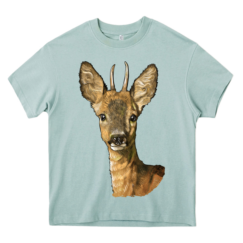 Red Brocket Deer Head Heavy Core Tee by LillyAllenDesigns | Teevron