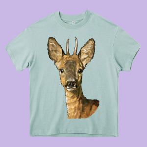 Red Brocket Deer Head Heavy Core Tee Designed By Lillyallendesigns