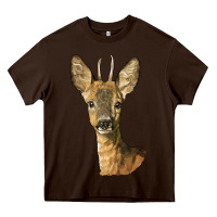 Chocolate Brown Red brocket Deer Head Heavy Core Tee - LillyAllenDesigns
