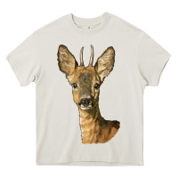 Cream Red brocket Deer Head Heavy Core Tee - LillyAllenDesigns