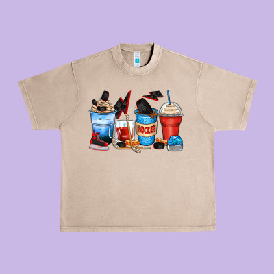 Hockey Begins After Coffee Cups Urban Heavy Tee Designed By Zillion Design Studio