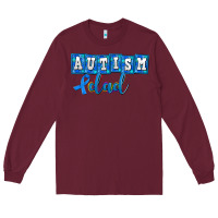 Burgundy autism dad Long Sleeve Tee - AdoDesignShop