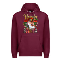 Burgundy Howdy Santa Premium Hoodie - BundleAndBundleShop