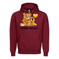 Burgundy childhood cancer and cancer ribbon Zipper Hoodie - AdoDesignShop