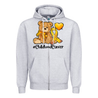 Heather Grey childhood cancer and cancer ribbon Zipper Hoodie - AdoDesignShop