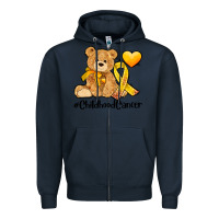 Navy childhood cancer and cancer ribbon Zipper Hoodie - AdoDesignShop