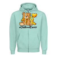 Seafoam childhood cancer and cancer ribbon Zipper Hoodie - AdoDesignShop