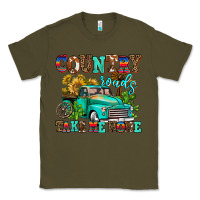 Army Green country roads take me home Classic Tee - AdoDesignShop