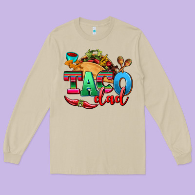 Taco Dad Long Sleeve Tee Designed By Adodesignshop