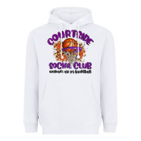 White courtside social club Heavyweight Hoodie - MaliasSmallBusiness