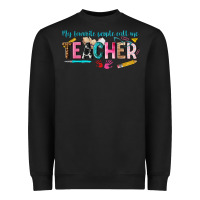 Black my favorite people call me teacher Heavyweight Sweatshirt - texasbilliewilder