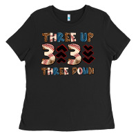 Black three up three down Ladies Tee - AdoDesignShop