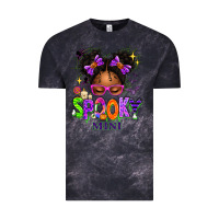 Cloud Black Spooky Mini Halloween Messy Bun Vintage Tee - texasbilliewilder