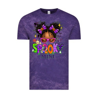 Cloud Purple Spooky Mini Halloween Messy Bun Vintage Tee - texasbilliewilder