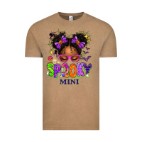 Vintage Coffee Spooky Mini Halloween Messy Bun Vintage Tee - texasbilliewilder