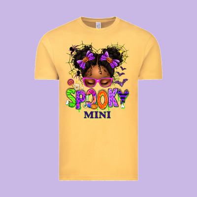 Spooky Mini Halloween Messy Bun Vintage Tee Designed By Texasbilliewilder